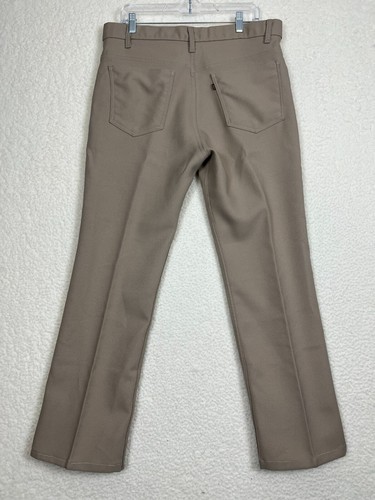 Levi's 517 Pants Mens Size 36 Khaki Polyester Bootcut Dress Pants Vtg Retro
