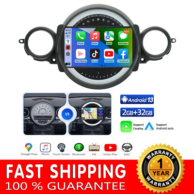 Apple CarPlay For BMW Mini Cooper R56 2007-2014 Android 13 9'' Car GPS Radio 32GB