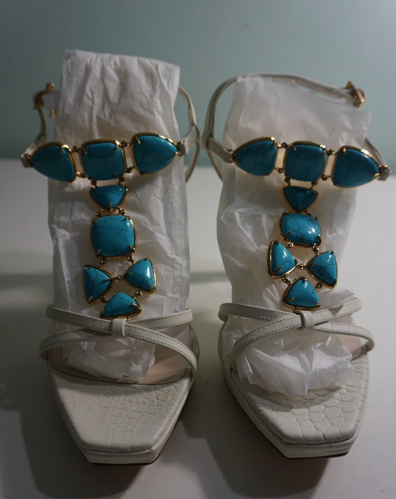 Sandales Christian Dior pierre blanche neuves dans leur boîte, taille 38