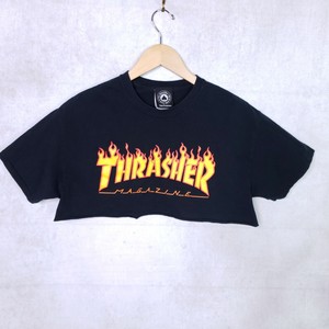 thrasher cropped tee