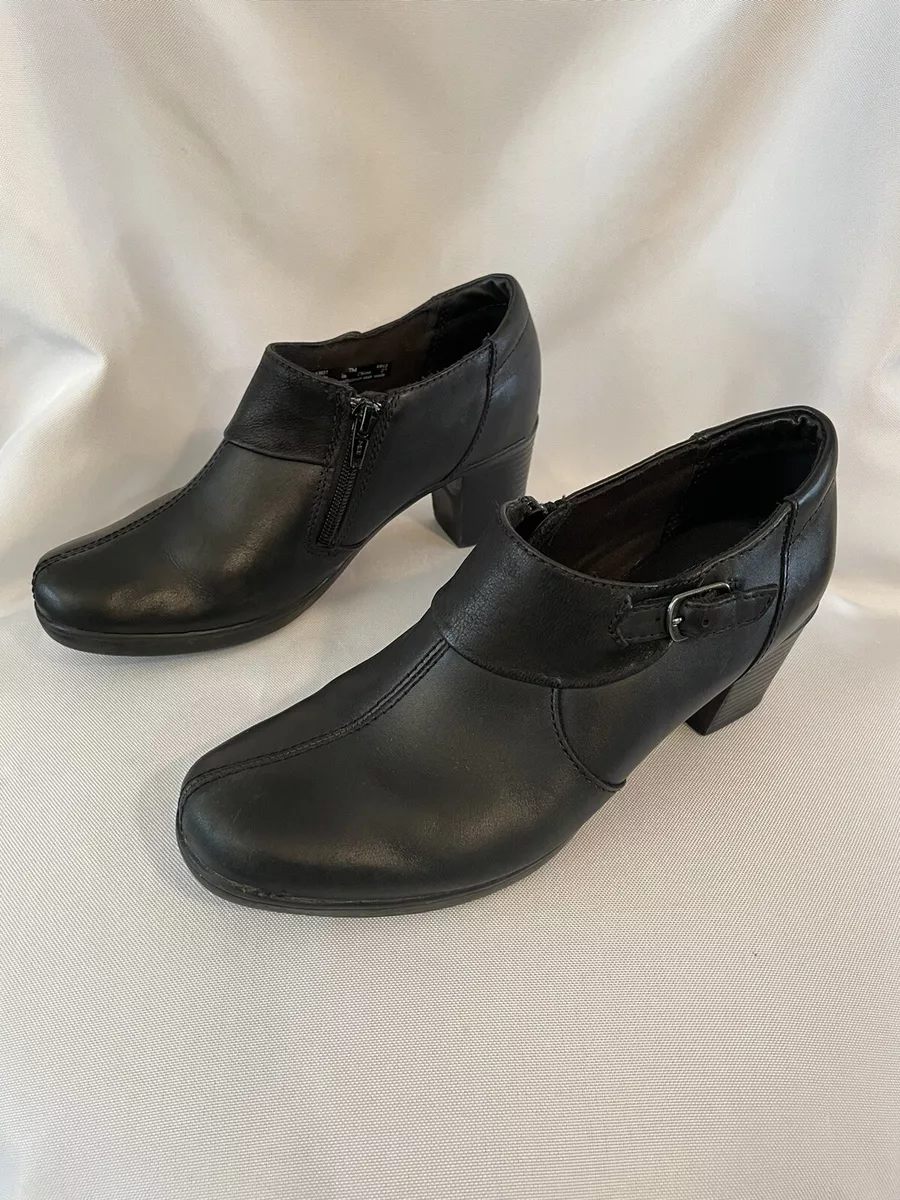 CLARKS Bendables 63037 Womens Leather Ankle Zip Side Boot 2.5