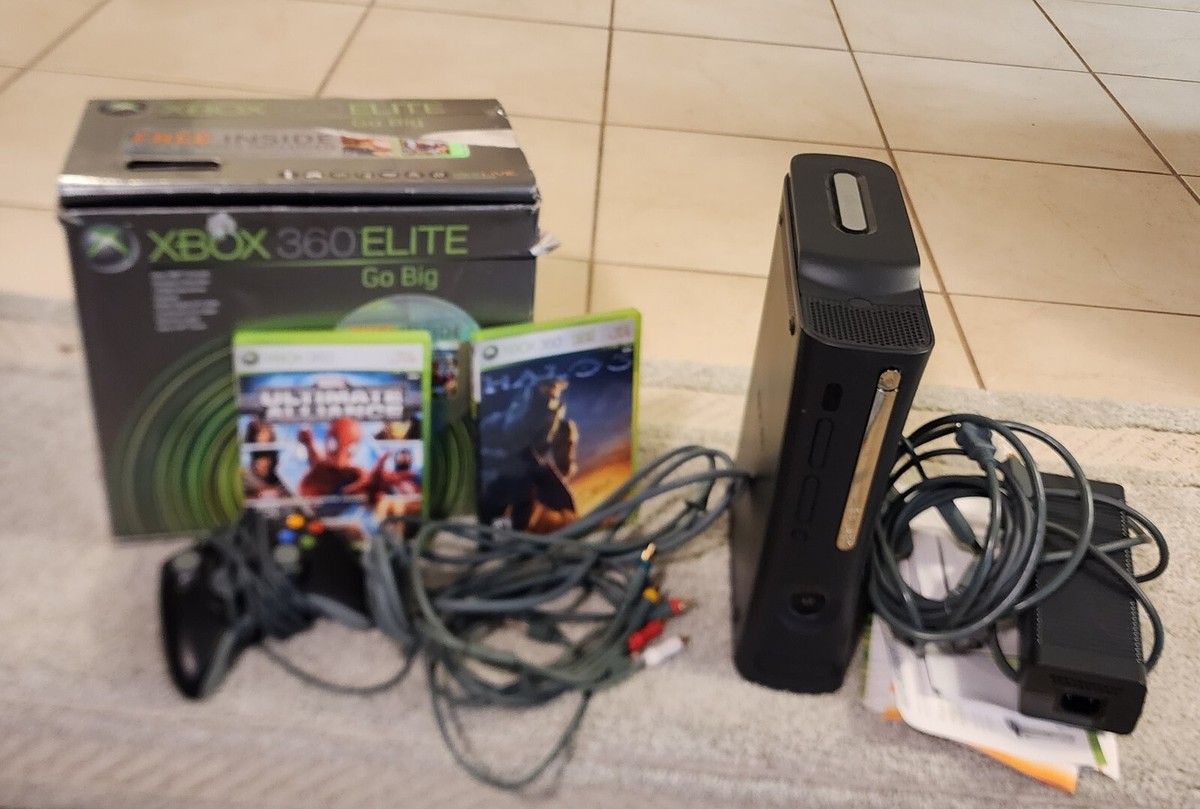 Microsoft Xbox 360 Elite 120GB Console W/ 2 Games & Original