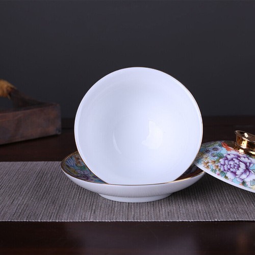 4" Collect Chinese Famille Rose Porcelain Ten Thousand Flower Tea Lid Cup - Picture 2 of 14