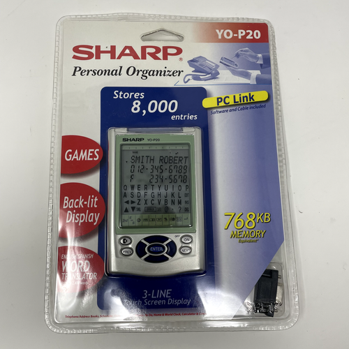 Sharp Personal Organizer YO-P20 New Old Stock Sealed 768KB Memory Touch Screen