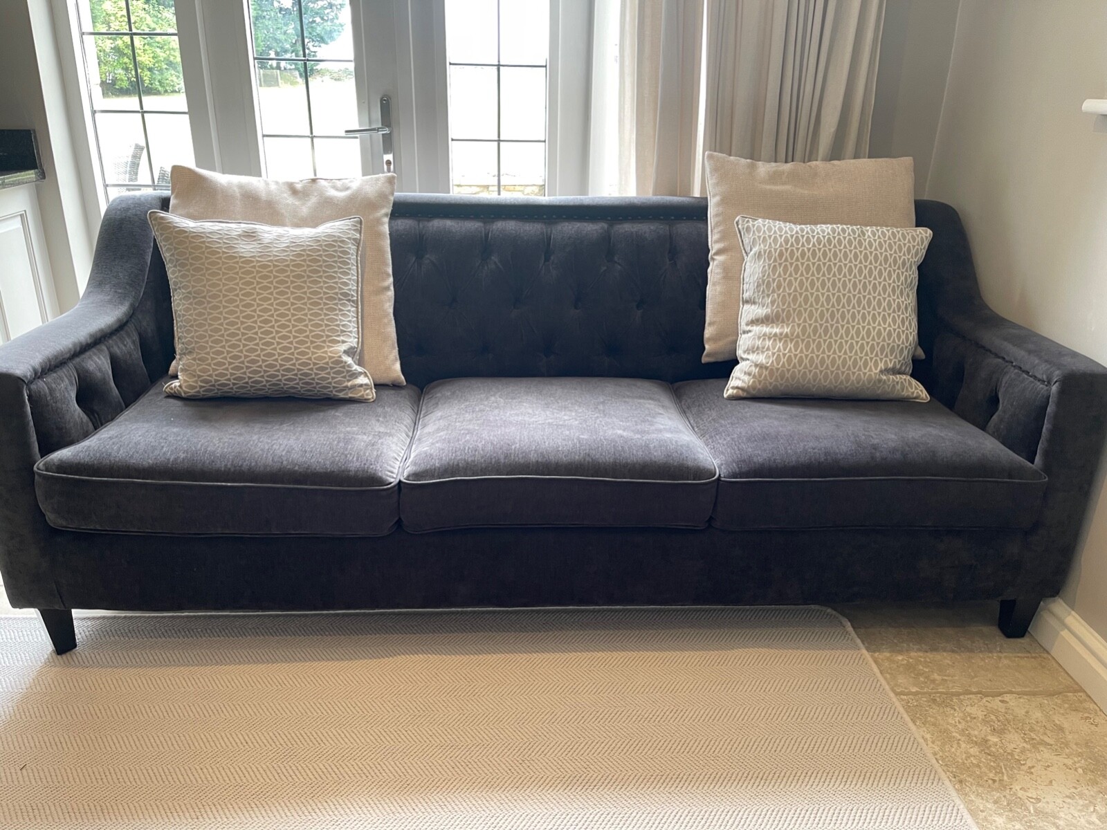 Liang&Eimil 3 seater black velvet sofa eBay