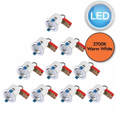 10er Set Chrom Feuer bewertet Neigung warmweiß GU10 Einbaudecken-Downlights