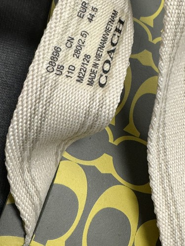 COACH Size 11 11D Mens Flip Flop Shoes Army Green Key Lime SIG C WEBBING New NIB - Picture 5 of 6