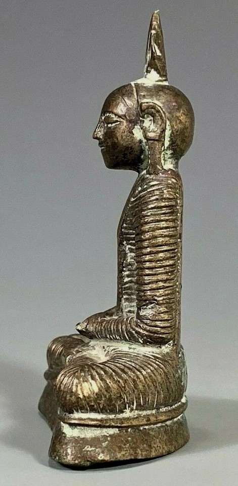 Бронзовая сидящая статуя Будды королевство Шри-Ланка Канди или Полоннарува 12-16 в - Изображение 3 из 4