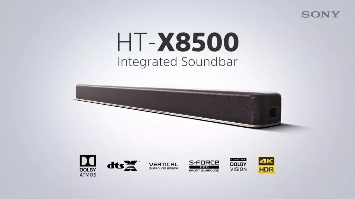 Sony HT-X8500 Soundbar 2.1ch, Bluetooth, Dolby Atmos, HDMI - Black  4548736089396