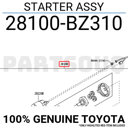 28100BZ310 Genuine Toyota STARTER ASSY 28100-BZ310 | eBay