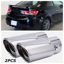 2x For Kia Forte Koup Car Exhaust Pipe Rear Tail Muffler Chrome Steel Tip Us