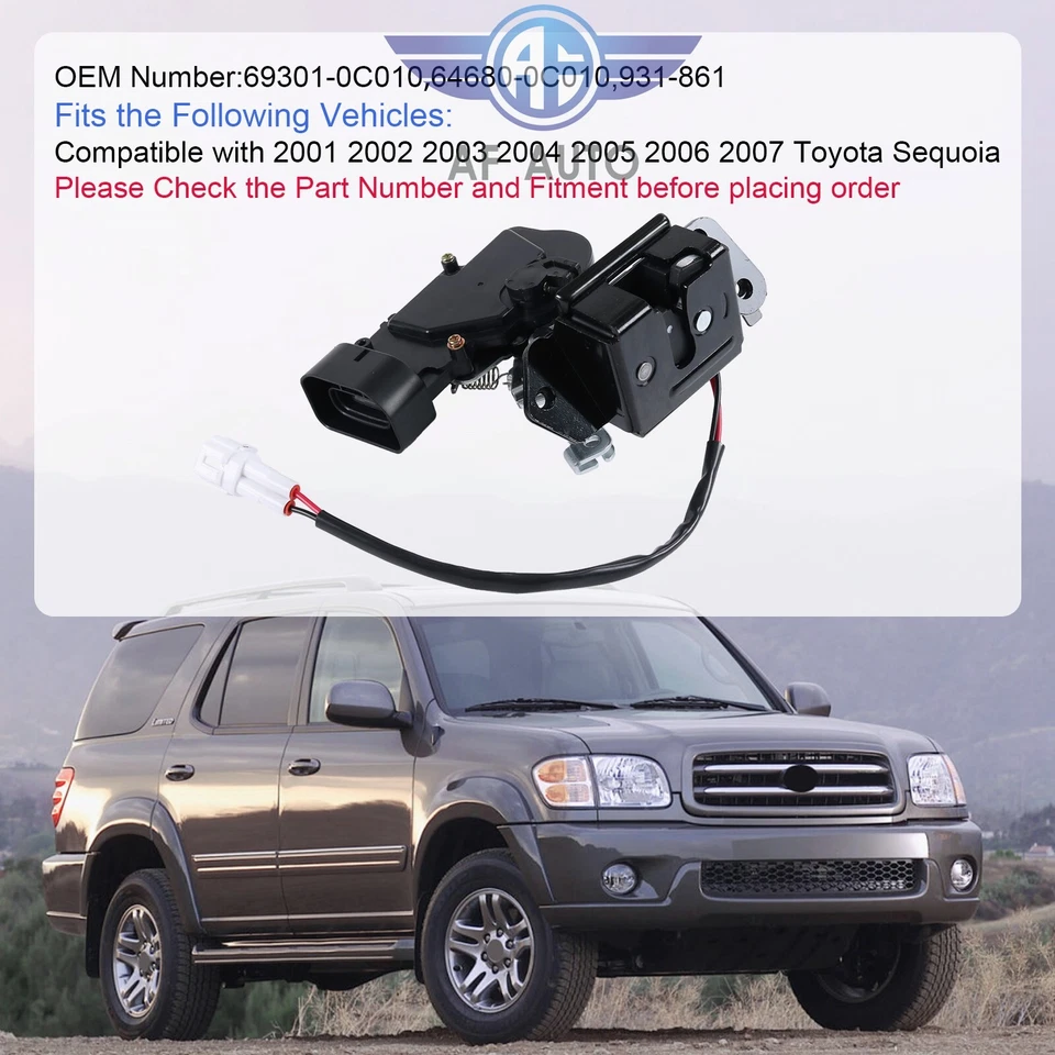 Reemplaza la cerradura de la puerta trasera del actuador de la puerta trasera para Toyota Sequoia 2001-2007 4,7 L Foto 3 de 4