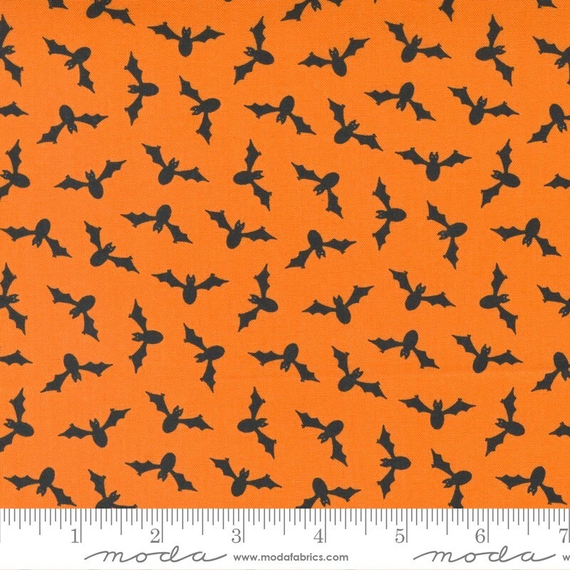 Quilting Cotton Fabric 1/2 yd. Bundle Too Cute to Spook, 8 prints Pumpkin Orange - Image 4 of 4
