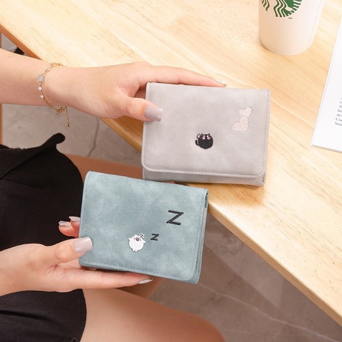 Hasp Coin Purse Square Card Bag Ins Short Wallet Women Girl