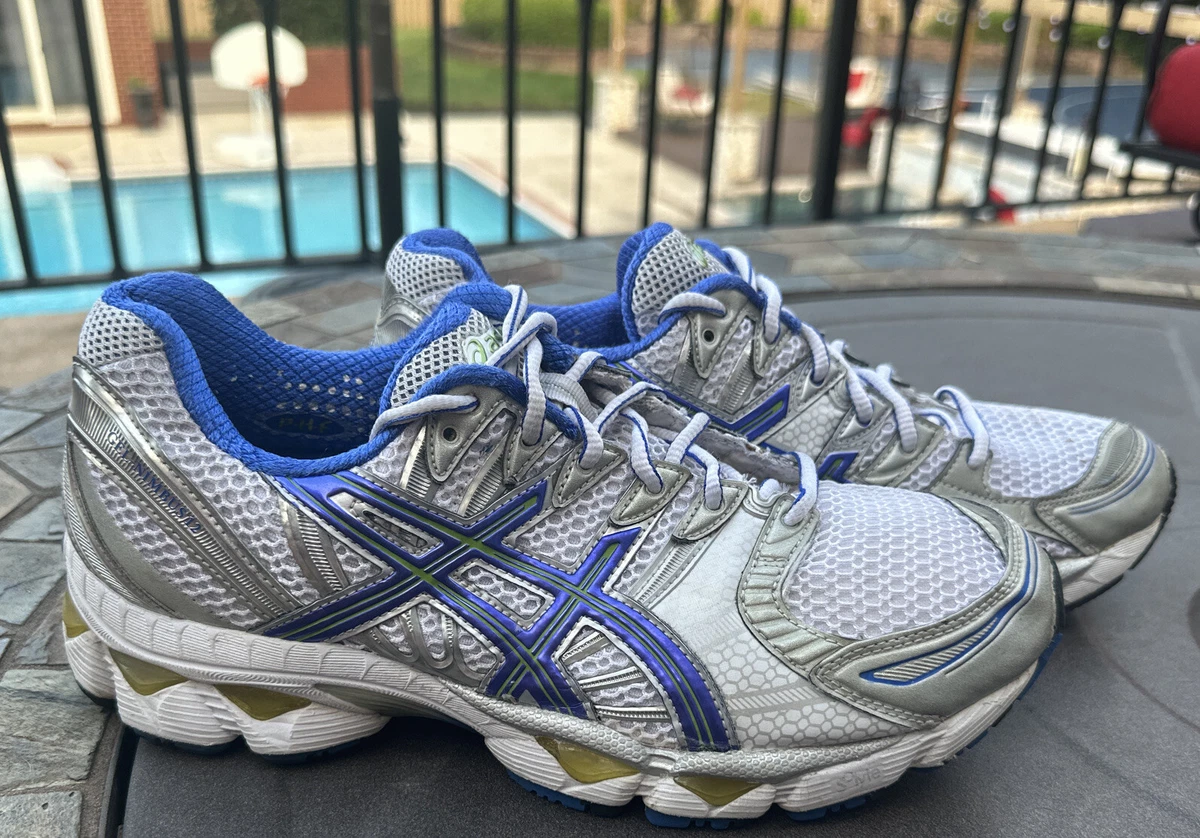 ASICS Gel Nimbus 12 White Baby Blue Running Shoes T095N Sneakers