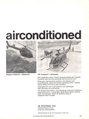 Bell De Havilland Beech Cessna Piper Aerostar JB Systems Inc Vtg Mag Print Ad