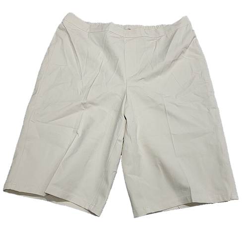 Isaac Mizrahi Live Summer Pull On 24/7 Stretch Bermuda Shorts Tall Sz 16T Beige