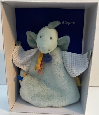 Doudou et Compagnie PLUSH LOVEY Dinosaur TEAL STUFFED ANIMAL Security Blanket 