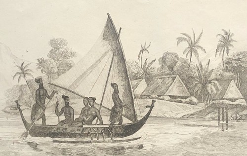 Vue d'une île du Groupe de Krusenstern Océanie 1837 Polynésie