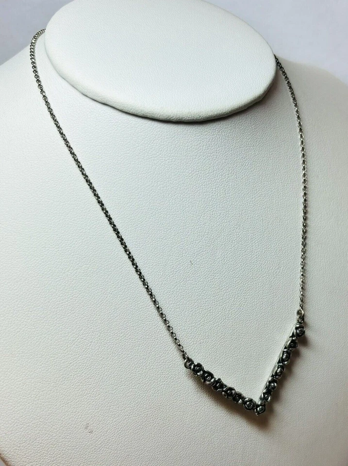 Or Paz Israel Sterling 925 Silver Rose V Shaped Necklace 18 in - Image 4 of 4