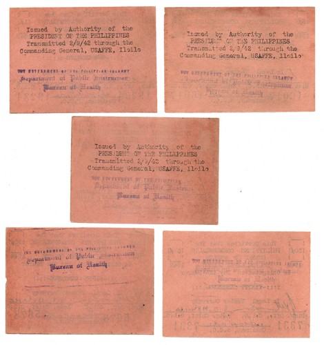 1942 WW2 Emergency Culion Leper Colony Banknotes WW2 1942 Collection With ERROR - Picture 5 of 6