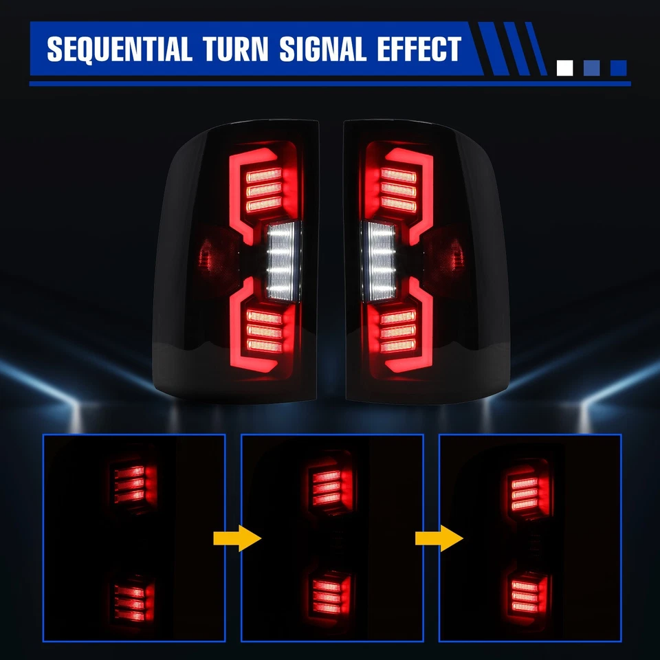 for 2007-2013 GMC Sierra 1500 2500HD 3500HD LED Tail Lights Lamps Replacement - Image 3 of 4