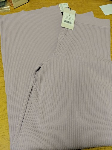 Amaka Hamelijnck Knitted Ribbed Pants Dusty Light Purple Size S BNWT Ref HV7 - Picture 3 of 4