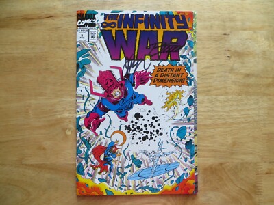 1992 THE INFINITY WAR # 3 THANOS SIGNED 2X JIM STARLIN & RON LIM, WITH ...