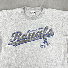 Y2K Kansas City Royals Shirt L Dynasty 100% Cotton Distressed 2004 Vintage USA