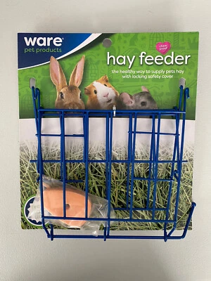 WARE MANUFACTURING INC Ware Pet Products Blue Hay Feeder Wire Rack With Salt Lick