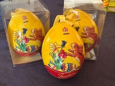 3x BLECHDOSEN- Blecheier Metalleier "FEODORA " Strauchschmuck Ostern ~7,5cm LEER