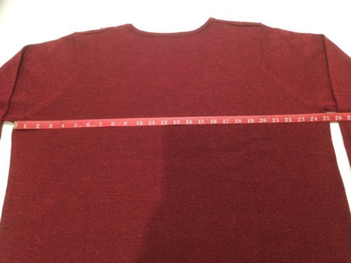 Top BM red XL pretty bead embroidery ribbon v neck acrylic polyester - Picture 7 of 13