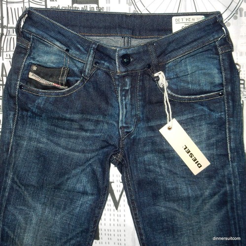 NEW womens 24W 30L Diesel CLUSH Jeans Slim Skinny Fit Blue Stretch Denim  008IH | eBay