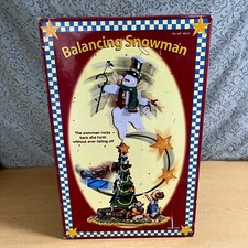 Christmas Balancing Snowman Rocking Metal Holiday Decor 