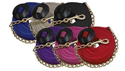 Showman 25' Flat Cotton Web Lunge Line w/ Brass Chain