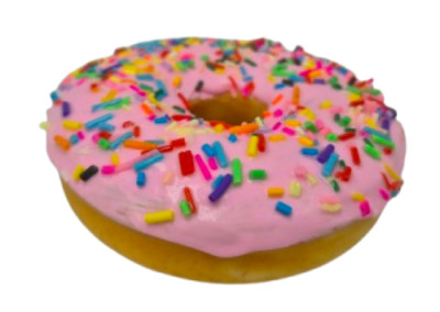 Display Fake Food Prop Strawberry Glazed Donut With Sprinkles