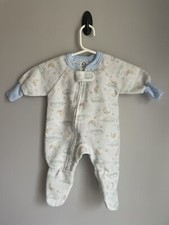 Vintage Gerber Baby Sleeper Pajamas Size 0-6 Months Sleepy Moon Clouds