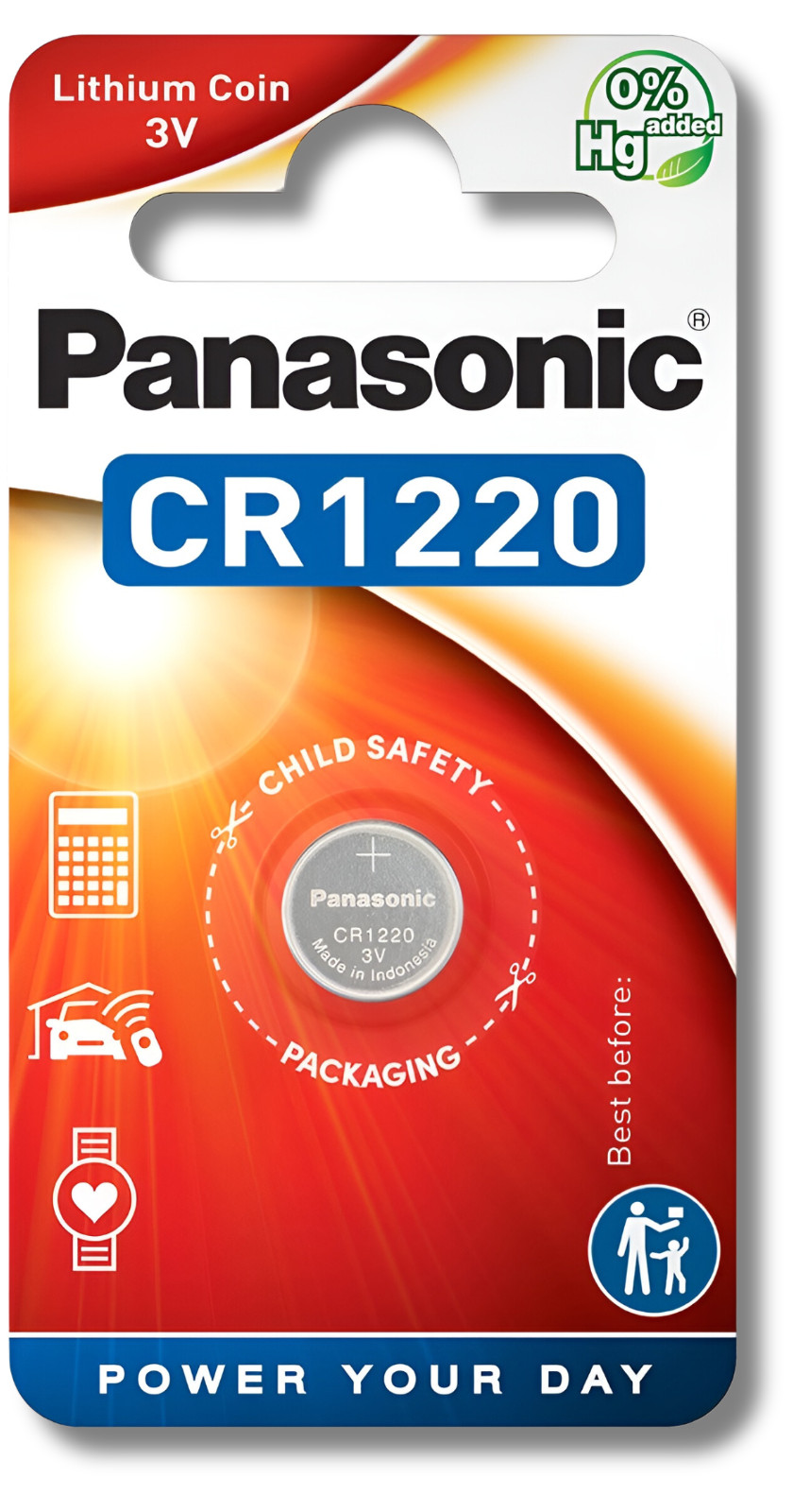 1x PANASONIC CR1220 Battery 3V Lithium Coin Cell DL1220 1220 *EXPIRY 01/2034*