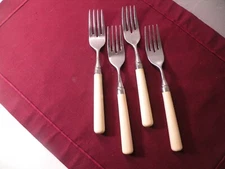 Set Of 4 Stanley Roberts Spectrum Ivory Stainless Salad Forks 6 7/8”