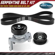 3x Serpentine Belt Drive Component Kit for Toyota Tundra 2000-2002 V8 4.7L GAS