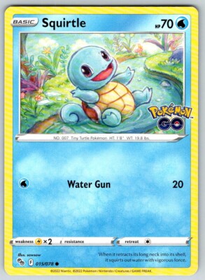 2022 POKEMON GO SQUIRTLE BASIC/COMMON #015/078 HP 70 | eBay