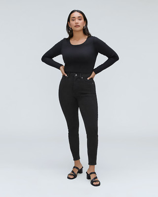 Everlane Jeans Womens Size 35 Regular Curvy Way High Skinny Black Stretch NWT