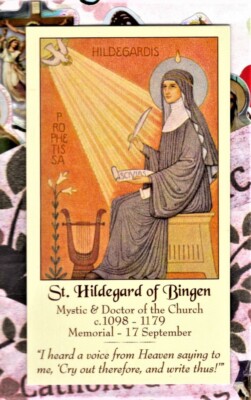 Saint Hildegard of Bingen (2'' x 3 1/2'') Heavy Paperstock Holy Card