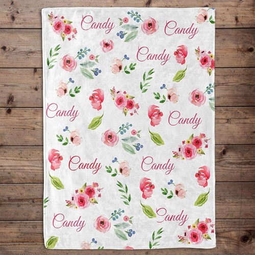 Customized Baby Blankets for Boys/Girls Name Personalized Newborn Baby Blankets - Afbeelding 18 van 27
