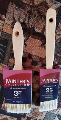 Painter s Collection-2 Total- 2  & 3'' Angle Sash All Purpose Brushes -NEW