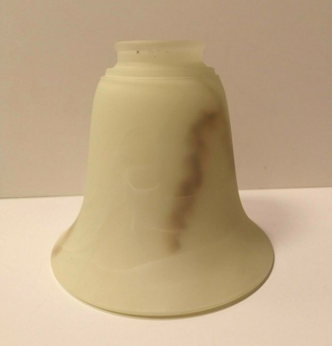2.25" Fitter Painted Cream Alabaster Fan Glass Bell Shade Globe Quorum 2915C NEW - Picture 6 of 9