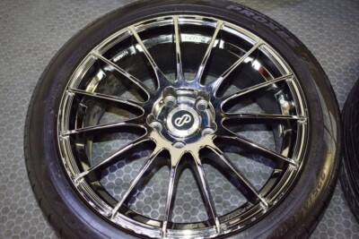 Enkei RS05 18x7.5 +50 5x114 Glossy Chrome Gunmetal Wheel Subaru