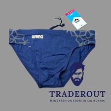 Arena men Navy blue Carbonite II Swim Brief bikini swimwear swimsuit 34 38