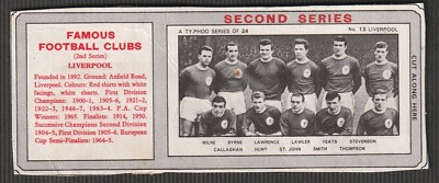 TYPHOO TEE Paket Ausgabe gedruckt 2. Serie 1963 FUSSBALL LIVERPOOL Teamgruppe 