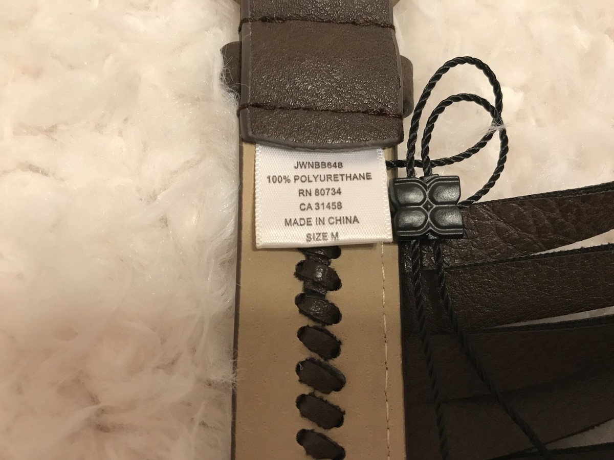 BCBG MAXAZRIA Brown Studded Fringe Corset Waist Belt M  display picture 3
